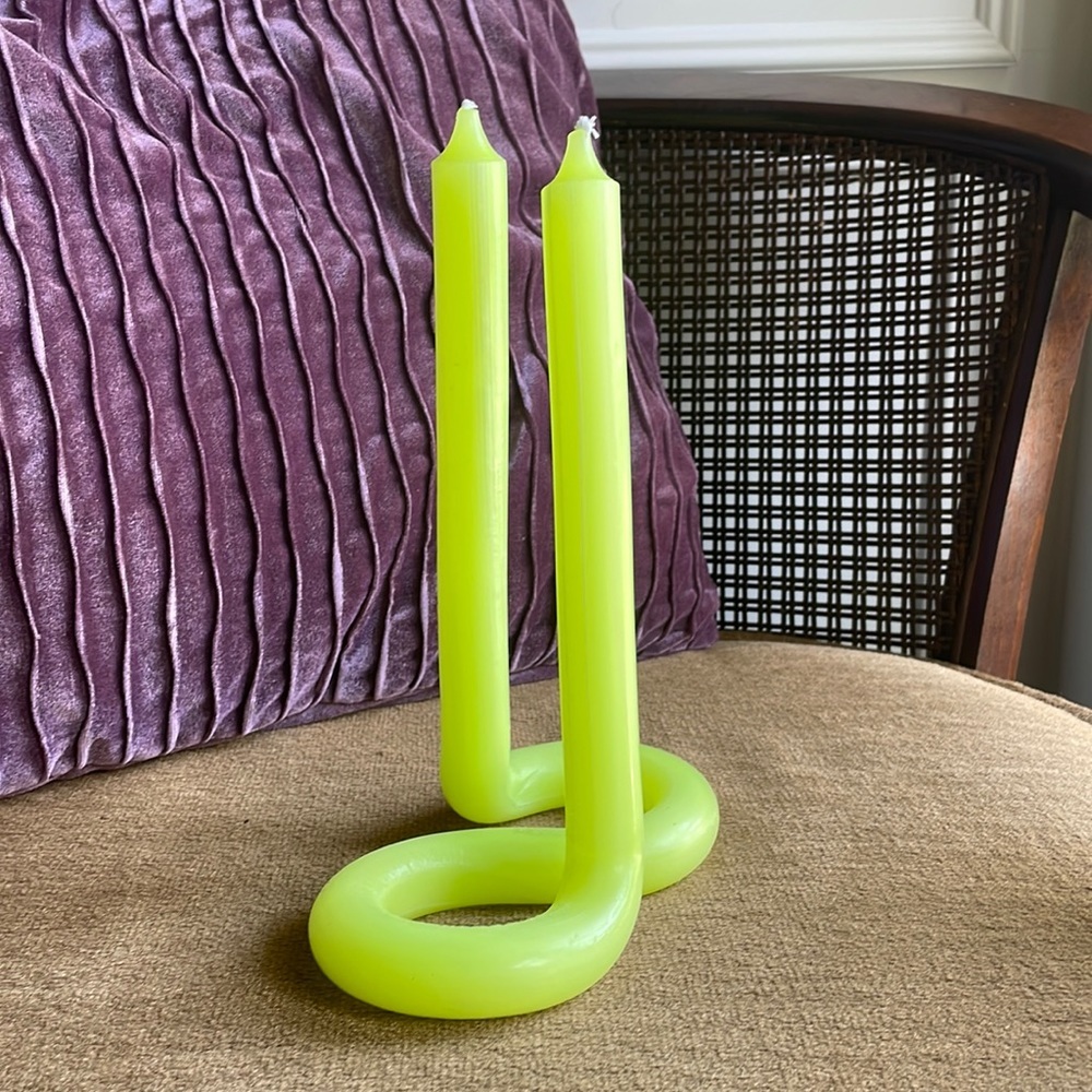 Lex Pott Yellow Twist Candle - Picture 1 of 4